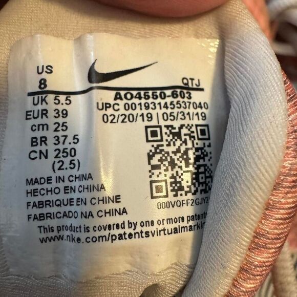 Nike Air Vapor Max Plus Beached Coral 2019 Women's trainers Size 9 - Picture 6 of 8